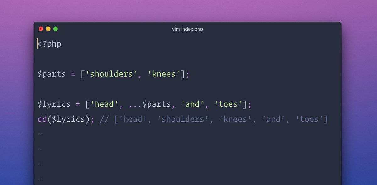 enunomaduro's tweet image. Did you know that since PHP 7.4, it's possible to use the spread operator in arrays? 👨🏻🔬