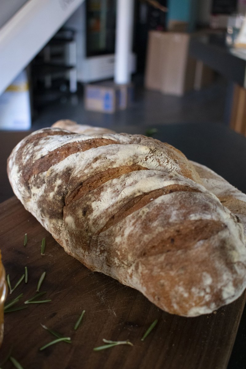 Saison Flax Bread and Sourdough Baguettes fresh outta the oven... 🤤 ⁣
⁣
Grab some of this delicious baked goodness with your dinner order- you can even get some fresh produce and our famous house-pimento cheese to-go!
 #ashevillestrong #communitystrong #avltoday #supportlocal