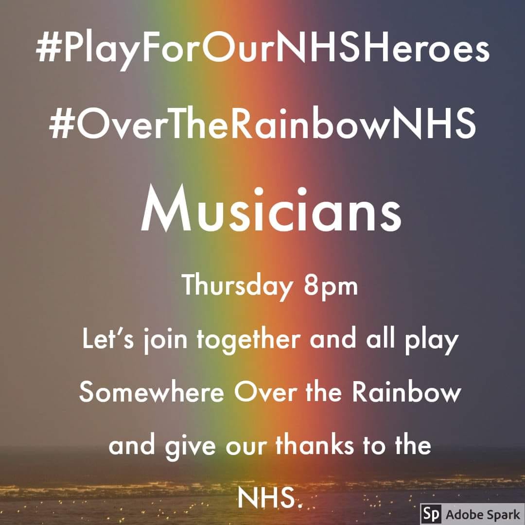 DevizesTownBand's tweet image. And we did; band members in Devizes and many surrounding villages went outside and joined other musicians across the UK, to play "Somewhere Over the Rainbow" to say thank you to our NHS heroes.🌈 ❤️
#PlayForOurNHSHeroes #OverTheRainbowNHS