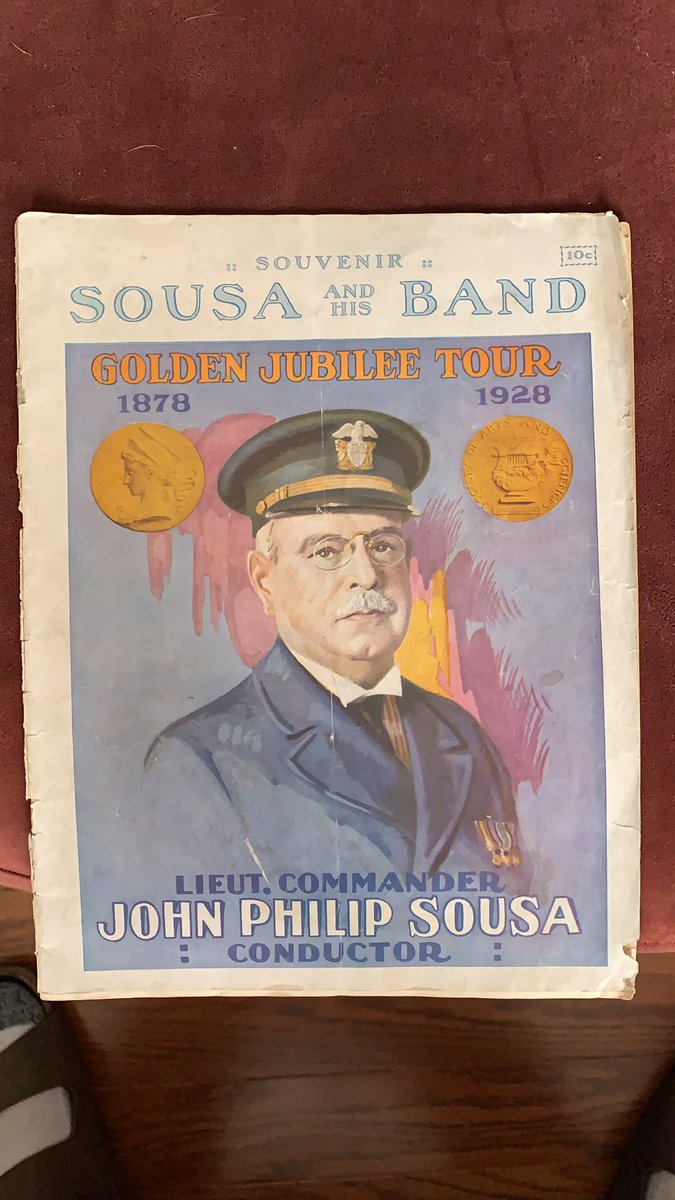 Final #TBT of the day! Concert program from John Philip Sousa’s 1928 tour that came through Springfield, Mo. <a href="/CherokeeSPS/">Cherokee Middle SPS</a> #TBT