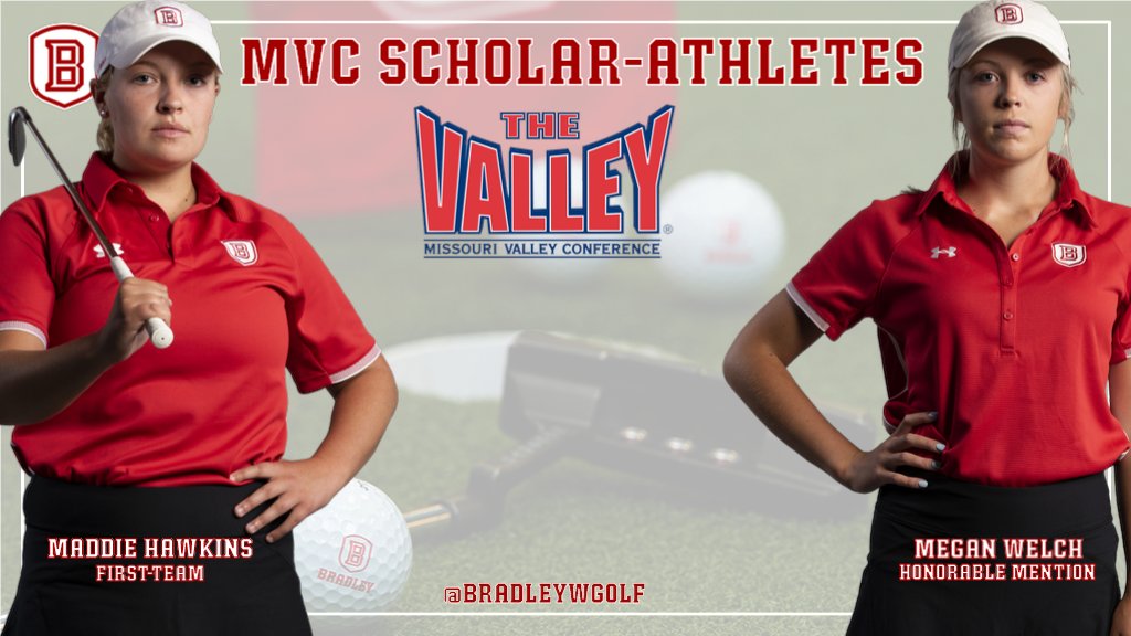 BradleyBraves's tweet photo. .@BradleyWGolf has had a 1st-Team MVC Scholar-Athlete for a league-record 23 consecutive years with junior Maddie Hawkins earning the honor. In addition, sophomore Megan Welch earns honorable mention MVC Scholar-Athlete recognition.. 🏌️‍♀️📚🏫

Details 📰⬇️
https://t.co/1D5Nr1azEf https://t.co/pDSgqt4kzf