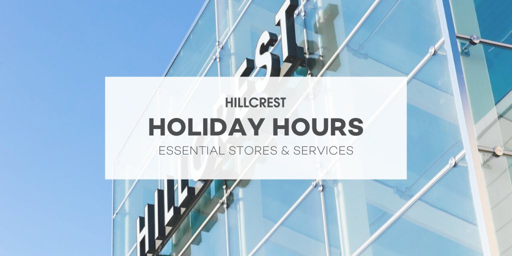For essential stores and services hours this weekend at Hillcrest, please visit: bit.ly/39ZW6zT
