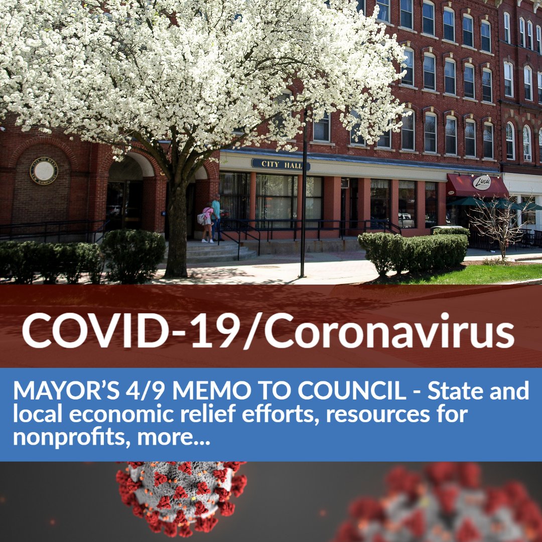 KeeneRecreation's tweet photo. Mayor's 4/9 COVID-19 Memo - Complimentary parking clarification, Transfer Station fire, Governor's Office for Emergency Relief &amp; Recovery, local economic relief efforts, nonprofit resources, Senator Kahn to be guest at 4/13 virtual town hall.  Full Text: https://t.co/nrUnoqY30W https://t.co/vE7d77Rf0s