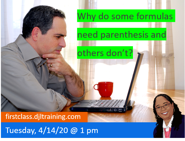 djltraining's tweet photo. Free virtual instructor-led training - Introduction to Formulas, Tuesday, Apr 14 @ 1pm - 3pm. https://t.co/avrVA2VudL https://t.co/JGka3Sqrmu