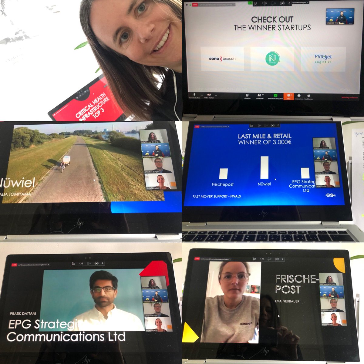 juliamiosga's tweet photo. 🥳 And the winners of the #FastMoverSupport of the @HubLogHH are:
@nuwielcity, #SonoBeacon
and @priojet Logistics - Many congratulations! 🎊 and thanks to the other participants for the innovativ pitches! 🥁
All the fantastic pitches can be found here: https://t.co/NPx6BgL2xM https://t.co/uREoJFIAM9