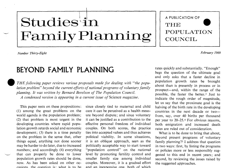 "Hmmmm but come on now, these guys were just a little misled! And besides, they just wanted to provide birth control assistance. It's not like they wanted to sterilize people involuntarily!"LMAO that's where you're wrong Mr. Strawman.From thier own documentation Feburary,1969