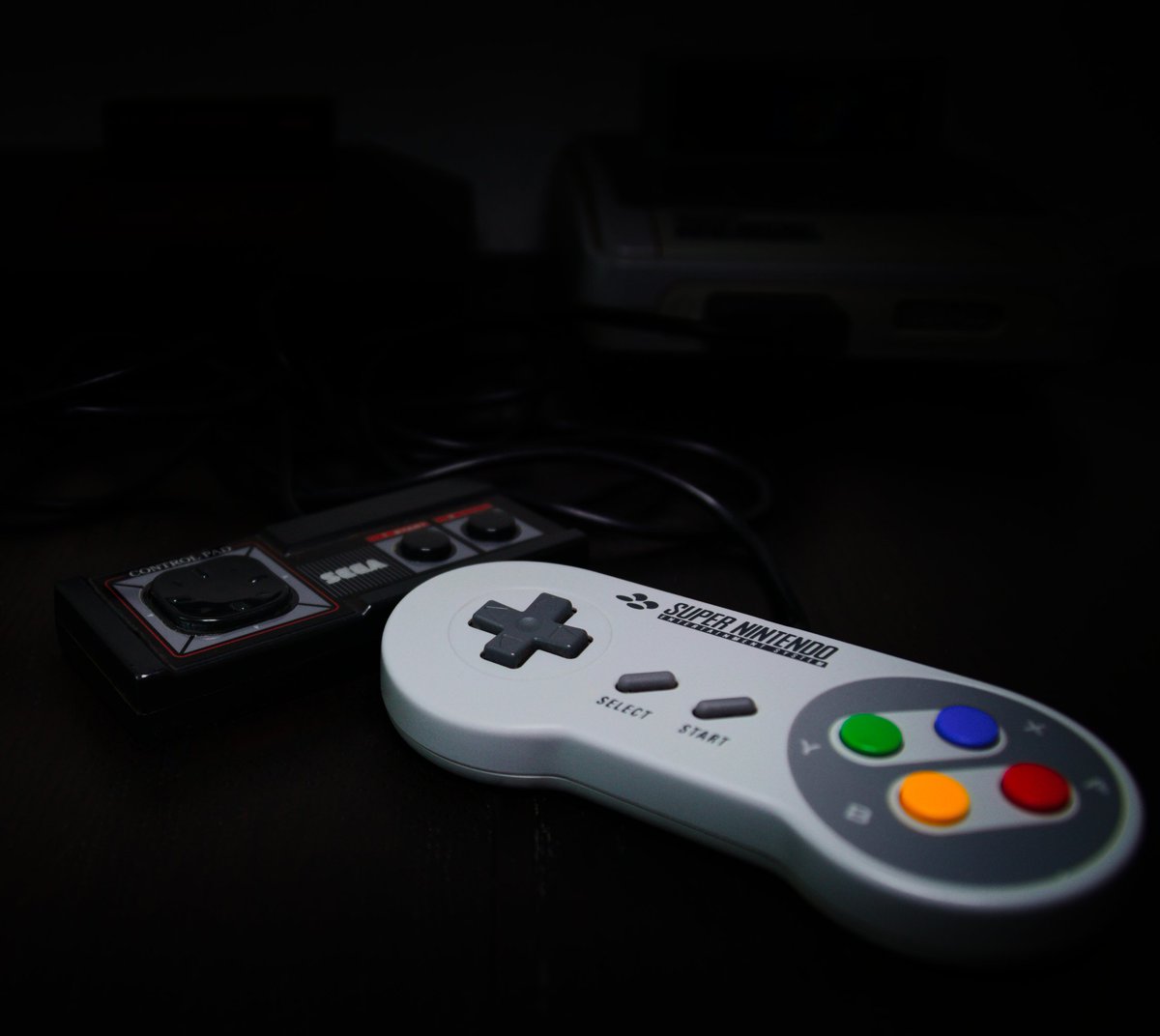 Gaming Contrasts

#pmphotoassignments
#dailyphotochallenge  #dark #gaming #controller #nintendo #snes #sega #mastersystem #supermario #sonicthehedgehog #light #colors #exposure #creativ #lightroom #makrofotografie #canonphotography #canon #creepy  #contrast