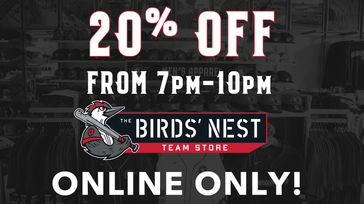 We couldn't throw THIS BIG of an #OpeningNightAtHome party without sliding a discount your way... 

GAME TIME ONLY, 7 PM – 10 PM ET, GET 20% OFF EVERYTHING in our Online Team Store! (FREE shipping orders $100+)