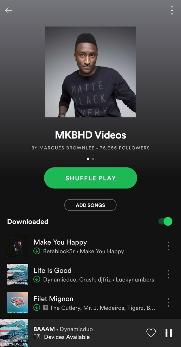 You after some quarantine jamz? Here's a Spotify playlist of every song used in MKBHD videos/intros 👍🏾

open.spotify.com/playlist/0ZXVX…