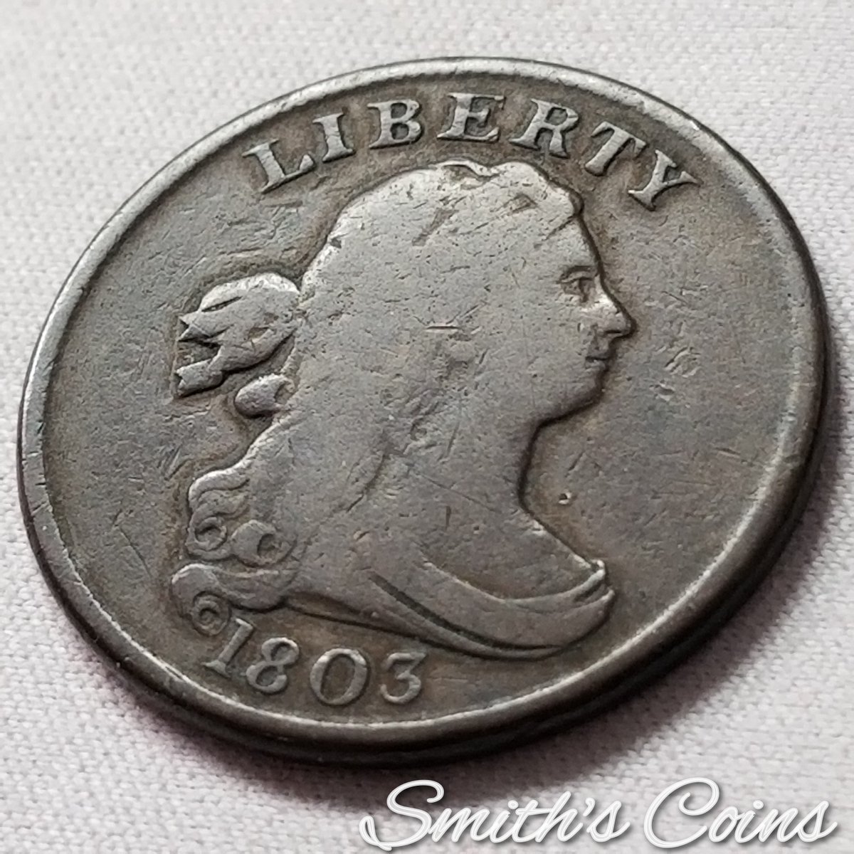 SmithsCoins's tweet photo. 1803 Draped Bust Half Cent ~ Rotated Reverse ~ VG available in our online store; https://t.co/d8lAnzgGUq
#halfcent #drapedbust #coins #numismatics #coincollecting #historyinyourhands https://t.co/c0pNZYSEF2