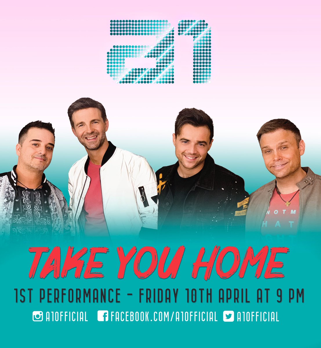 A1Official's tweet image. Join us tomorrow night at 9pm UK time for the very first of a series of ‘live at home’ performances. 1st show will be a preview of whats to come which will culminate in a Watch Party with all 4 us to be announced soon. 1st song is a biggie! #a1TakeYouHome RT
