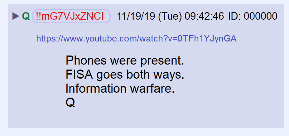 87) That information would not be hard to enter into evidence since many government officials are currently under (legal) FISA surveillance.