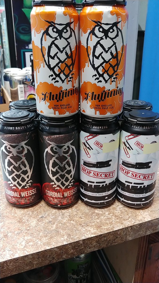 Yankee Attleboro (@yankeeattleboro) on Twitter photo In stock from <a href="/NightShiftBeer/">Night Shift Brewing</a> Fluffinity, a New England IPA, Cordial Weisse, a Mixed Fermentation Sour w/ Sweet Cherries, Tart Cherries & Chocolate. Hop Secret Double IPA Brewed in collab w/ <a href="/FacesBrewing/">Faces Brewing Co.</a> In stock from <a href="/NightShiftBeer/">Night Shift Brewing</a> Fluffinity, a New England IPA, Cordial Weisse, a Mixed Fermentation Sour w/ Sweet Cherries, Tart Cherries & Chocolate. Hop Secret Double IPA Brewed in collab w/ <a href="/FacesBrewing/">Faces Brewing Co.</a>
