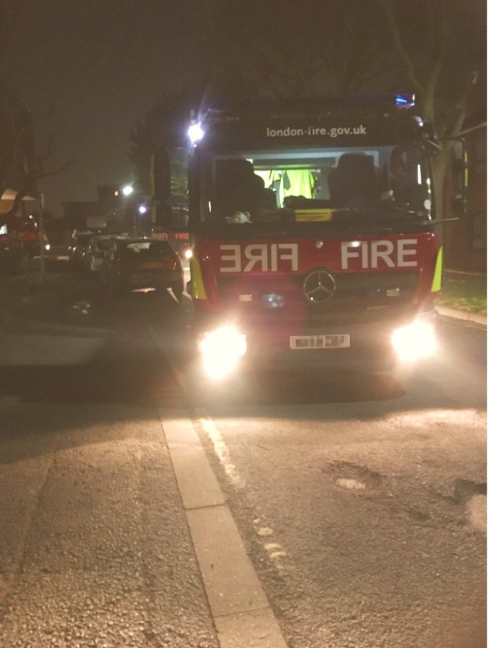 LondonFire's tweet photo. Firefighters tackled a fire at a flat in #Hounslow. One woman left the building before the Brigade arrived  https://t.co/vtOOC81kB1 https://t.co/wJkFXLzZSO
