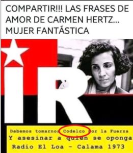 kurtBarlowBS's tweet photo. @carmen_hertz @ElMercurio_cl Pienso que es oportuno.. el #NoMasHertz
#ProscribirAlPCdeChile
#FueraComunistasDeChile
Y lo más importante!!!
#NoALaLeyMordaza y #AquiHaceFaltaPinochet https://t.co/8JSjWWmM9s