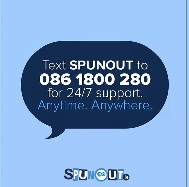 ISSU_President's tweet photo. We are very aware that the recent speculation around the State Exams is having a huge impact on people’s wellbeing and mental health.
I will be making this well known at the meeting tomorrow. PLEASE reach out to the services available if you feel like you need help! @SpunOut https://t.co/1J6ONoIlSt