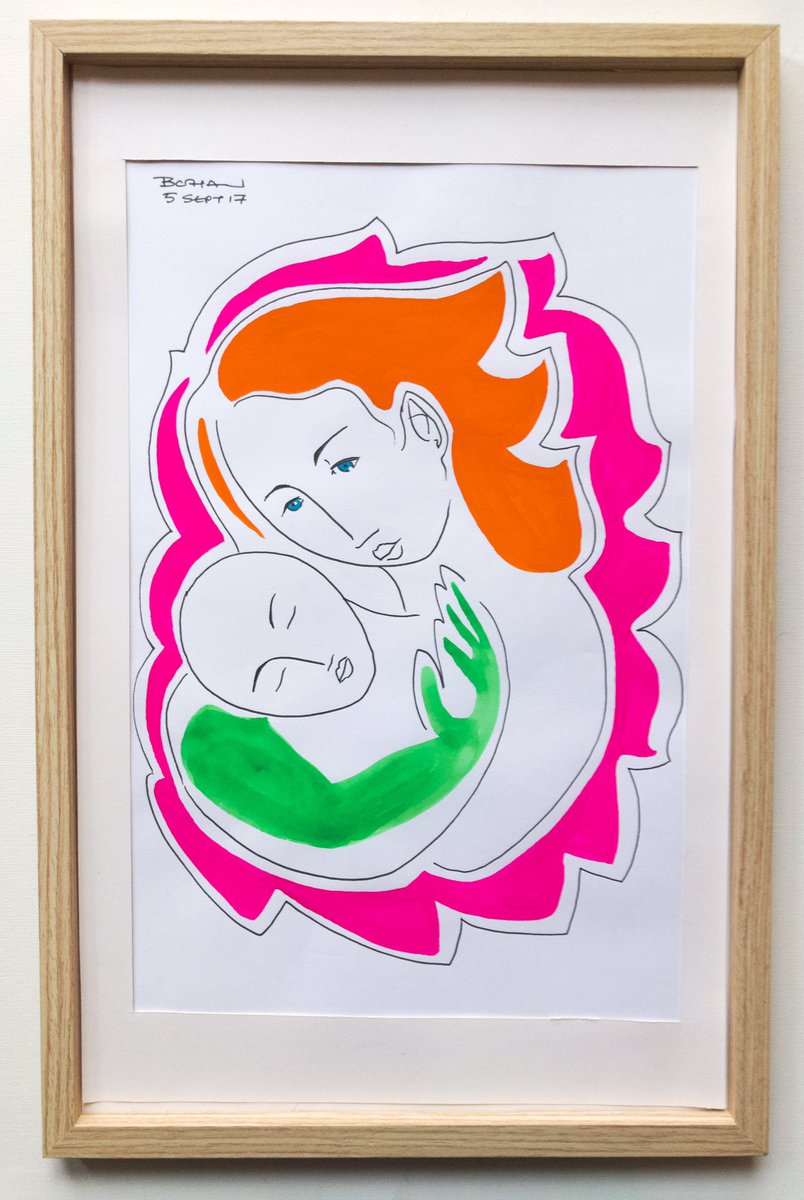 Normally I sell individual drawings for €150 so it’s a pretty good deal to get two for just €50. The offer ends when I either run out of drawings, run out of packaging (due to the lockdown) or reach the 30th April. I’m running really low on packaging Mother & Child (2017)