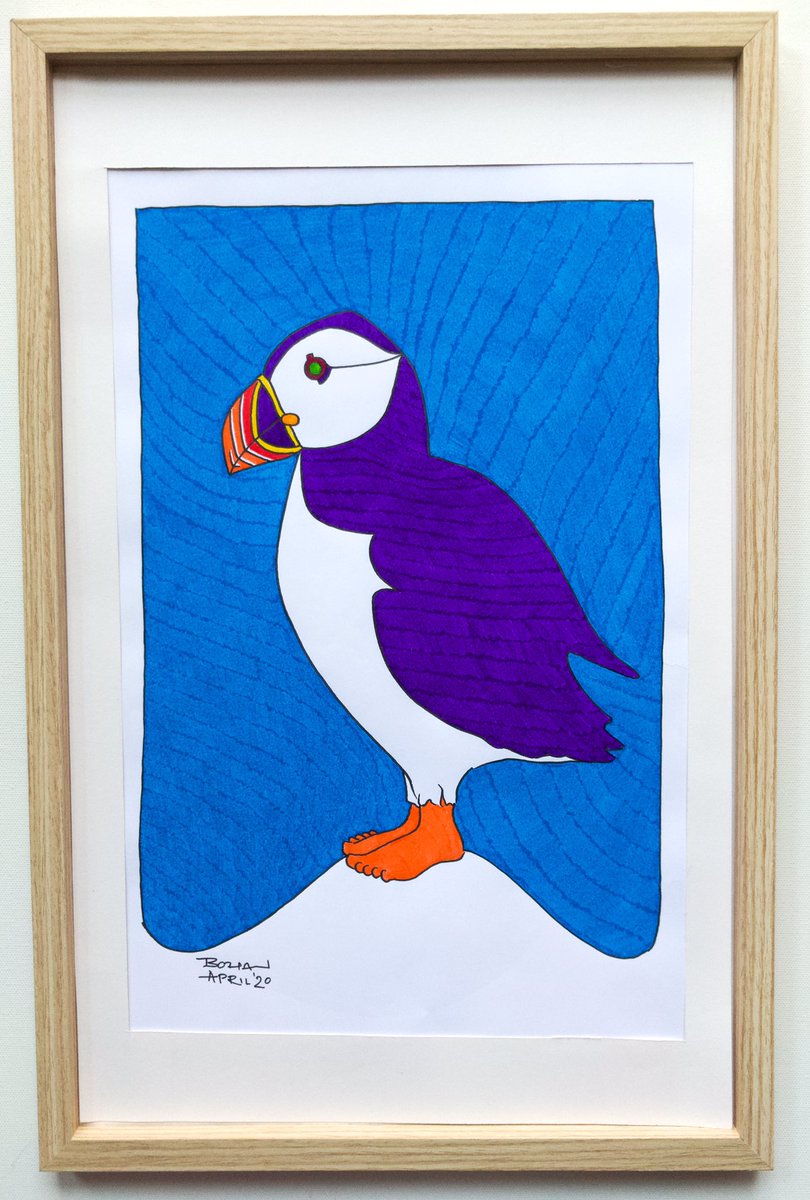 Each work is in ink on paper & is A3 sized (11.7 x 16.4 inches; 29.7 x 42cm)A Wise Bird (2020)