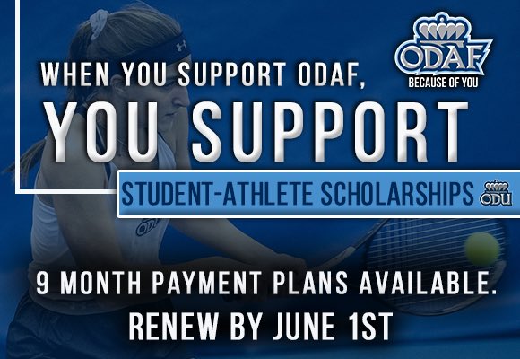 OldDominionAF's tweet photo. NEW! Renewal deadline extended to June 1st for Football Season Tickets and ODAF Donations. 

RENEW YOUR SUPPORT TODAY!🦁💙

https://t.co/XEt55i3NmR https://t.co/3YlqfvoGFz