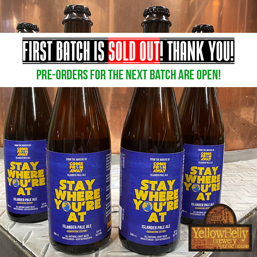 Yellowbellybrew's tweet photo. First batch of #StayWhereYoureAt is sold out on day one, thank you! Pre-orders for the next batch (ready for pickup Thu Apr 16) are now open.
Email yellowbellygm@gmail.com to pre-order (minimum 6 bottles). Cheers! #thankyouforsupportinglocal https://t.co/EDAKbvsSCb