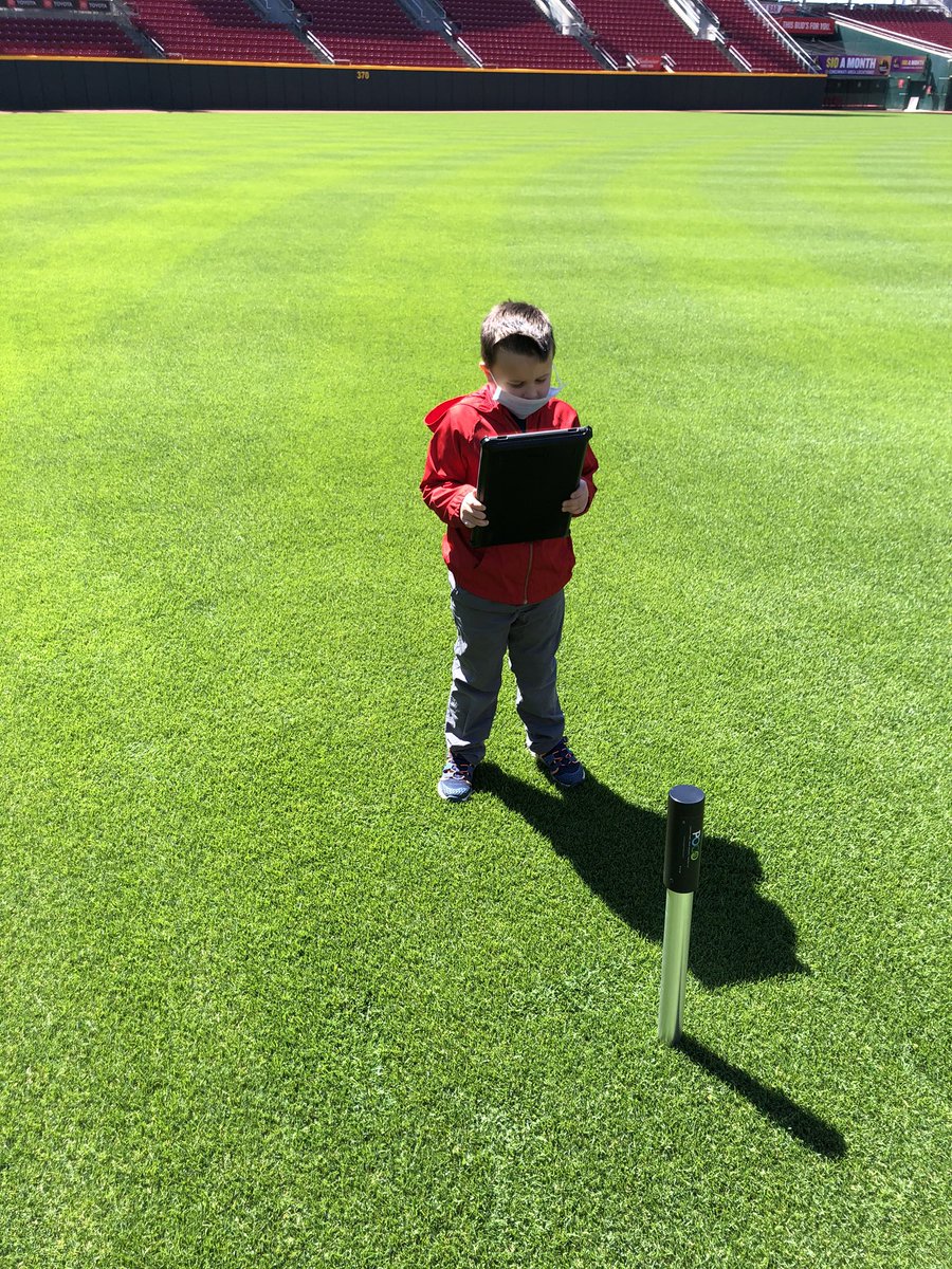 TurfSpartanLord's tweet photo. Is it just me, or are interns getting younger each year? @POGOTurfPro would love the future of groundskeeping. I’m just happy he’s learning his numbers and the decimal system! #COVID #Crew #CheckingMoisture #KnowYourField #StartThemYoung https://t.co/5UOXS1Qdda