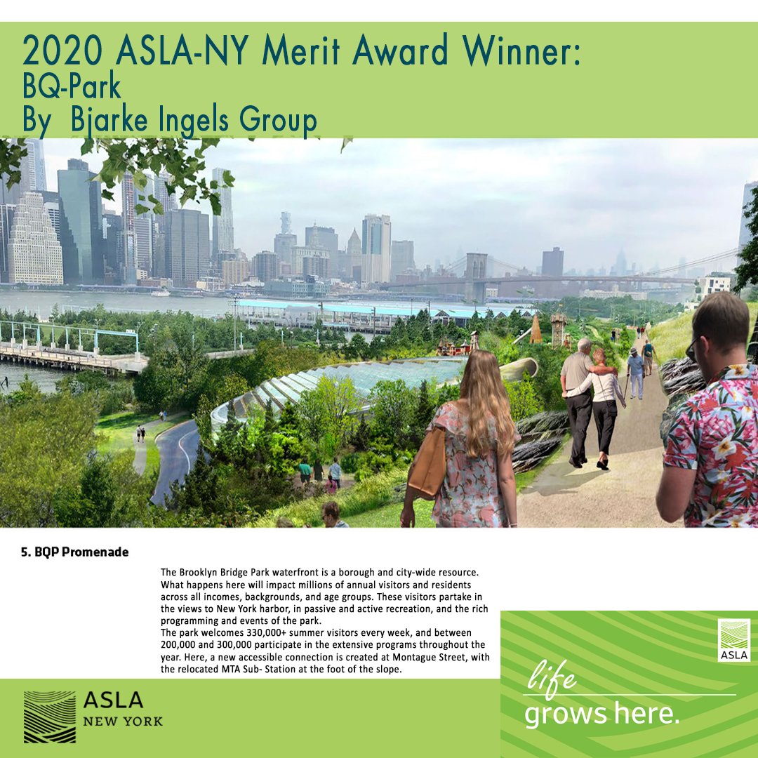 ASLA_NY's tweet photo. 2020 ASLA-NY Merit Award Winner
BQ-Park
Designed By Bjarke Ingels Group
Location: Brooklyn, NY
Learn more: https://t.co/OK6V6iugAJ

#WLAM2020 #LifeGrowsHere #nyc #landarch #aslanyc #awards #parks @NationalASLA @BIGstertweets https://t.co/U2egOM3OAQ