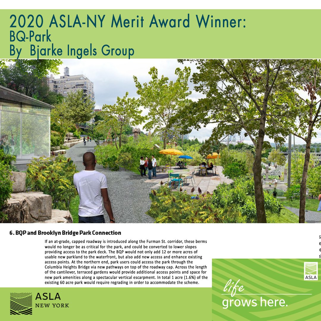 ASLA_NY's tweet photo. 2020 ASLA-NY Merit Award Winner
BQ-Park
Designed By Bjarke Ingels Group
Location: Brooklyn, NY
Learn more: https://t.co/OK6V6iugAJ

#WLAM2020 #LifeGrowsHere #nyc #landarch #aslanyc #awards #parks @NationalASLA @BIGstertweets https://t.co/U2egOM3OAQ
