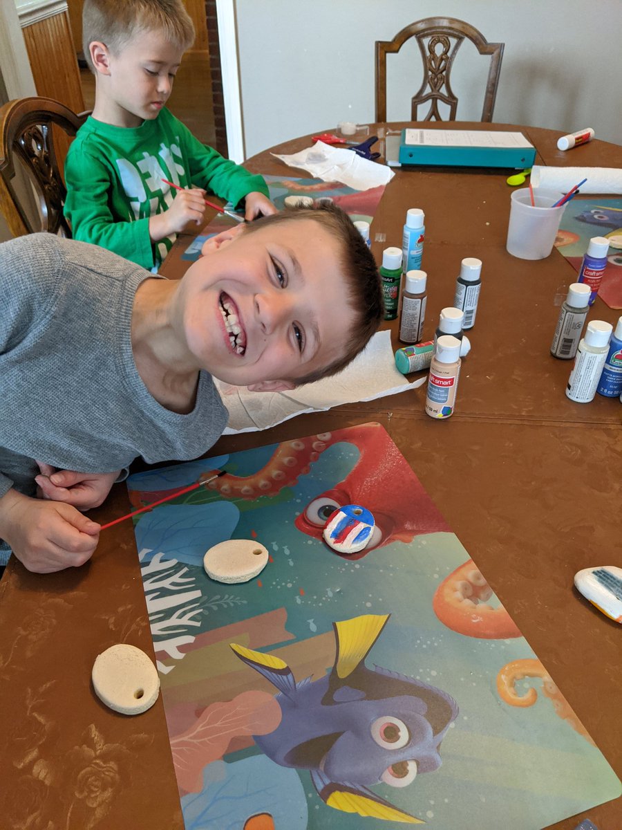VHS_CReynolds's tweet photo. Today we made Easter eggs to paint out of flour, salt, and water. My first grader wanted to paint his red, white and blue. And my fifth grader made a USA one.  #InThisTogetherOhio #StayHomeOhio @GovMikeDeWine https://t.co/E1sIUaVt4l