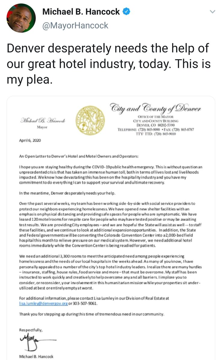 Shout out to  @MayorHancock. Thank you for your leadership.   #Covid19 https://twitter.com/daddymell...