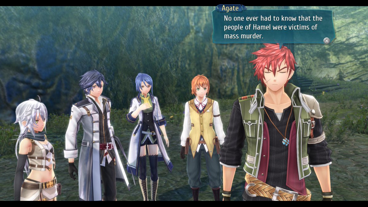 I& #39;m going to take a swing and say Ash is going to be another survivor, given he mentions "flower and flames" are in his past and an NPC in Palm talks about "Hamel flowers"   #TrailsofColdSteelIII