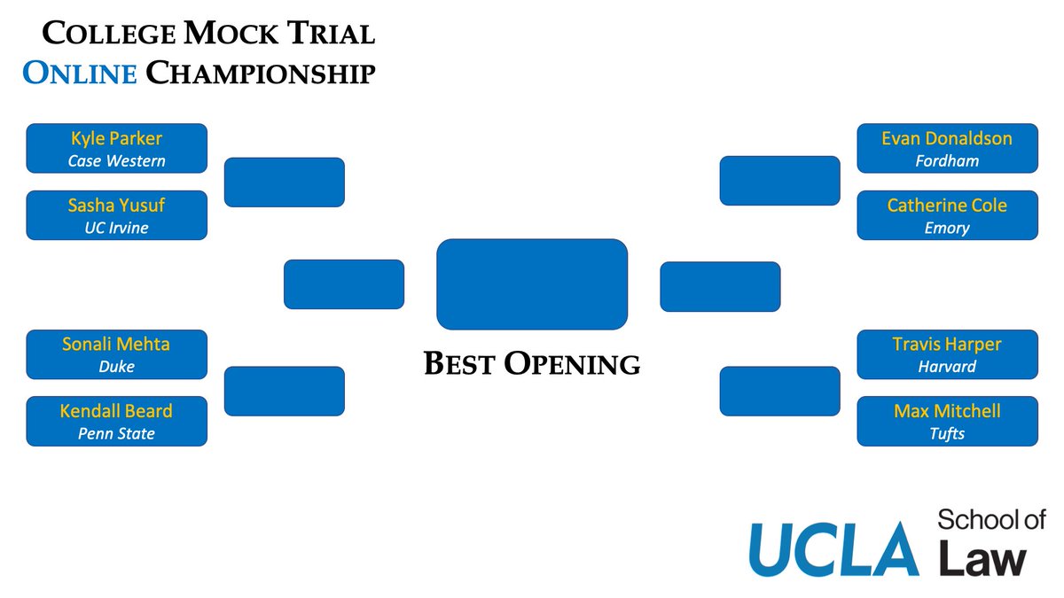 WHO MADE THE PLAYOFFS? OPENERS UP FIRST!

Your Top 8 Openings come from <a href="/cwru/">Case Western Reserve</a> <a href="/UCIrvine/">UC Irvine</a> <a href="/DukeU/">Duke University</a> <a href="/penn_state/">Penn State</a> <a href="/FordhamNYC/">Fordham University</a> <a href="/EmoryUniversity/">Emory University</a> <a href="/Harvard/">Harvard University</a> + <a href="/TuftsUniversity/">Tufts University</a>! 

You can watch their videos here: docs.google.com/forms/d/e/1FAI…