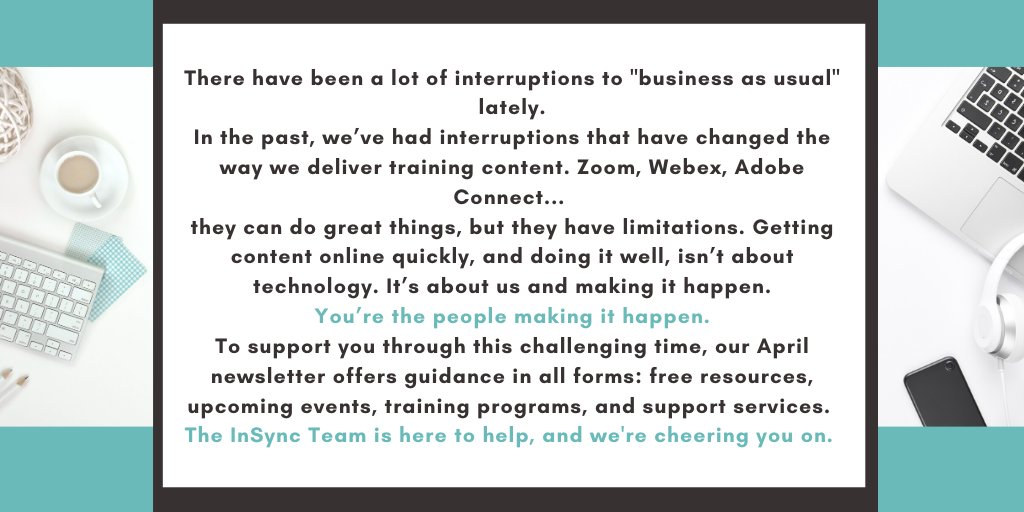 InSyncJennifer's tweet image. Today&apos;s #LearningProfessionals now have to design, deliver, and support #VirtualClassroom events all while achieving organizational goals. Discover more here: hubs.ly/H0pk_g20