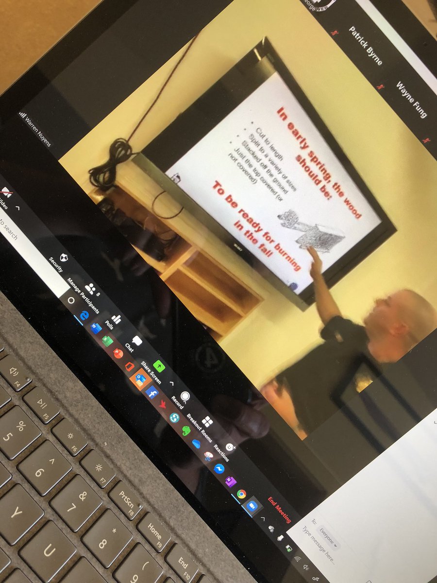 SaltspringFire's tweet photo. Salt Spring Island Fire Rescue breaking new ground! #fireandlifesafety online via @zoom_video_communications Today’s topic, efficient and safe home wood burning. #saltspring #ssifr #saltspringisland https://t.co/KOLm8uJIc5