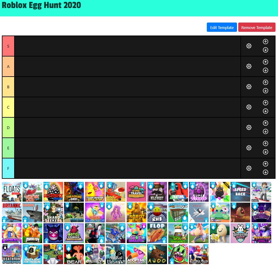 Zoom Pa Twitter I Made A Tierlist For This Year S Egg Hunt I Made My List Based On How The Egg Event Was Implemented Into The Game But You Guys Can Do It - roblox egg template