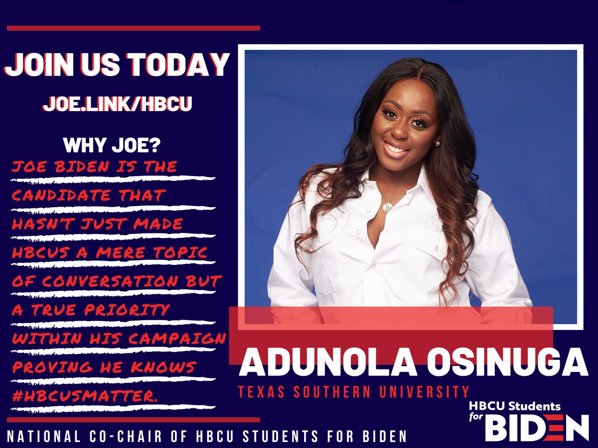 BidenHbcu's tweet photo. Here are our Co-Chairs for HBCU Students for Biden! https://t.co/Clqm6YsBg7