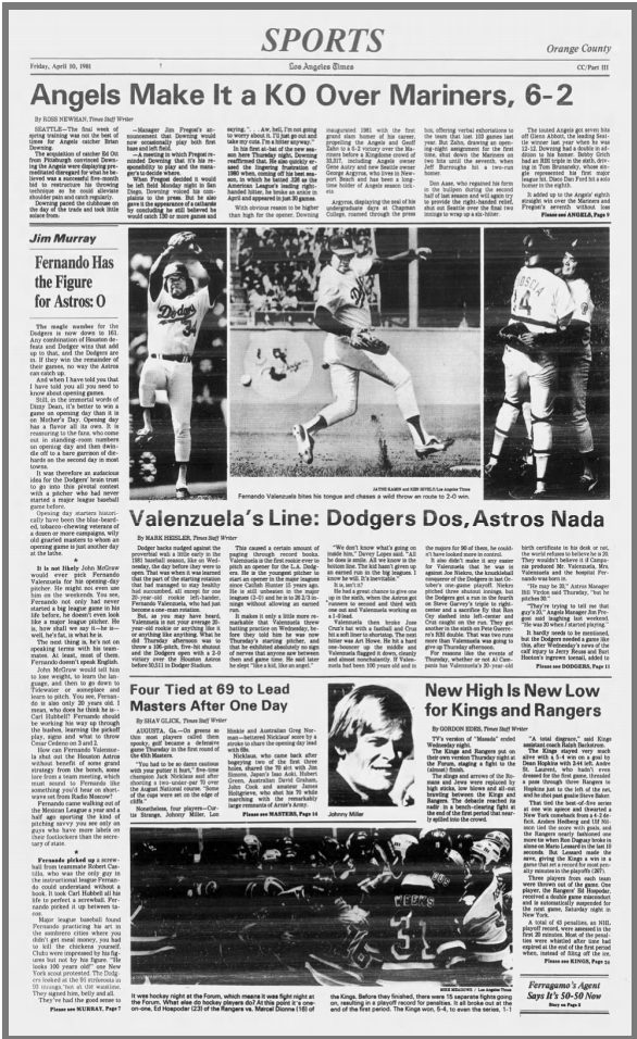 L A Times Sports On Twitter Our Sports Executive Editor Lat Chrisstone Remembers Valenzuela S Debut Well Noting That It Played A Big Role In That Year S World Series Victory Https T Co Qj0r0zp3p0