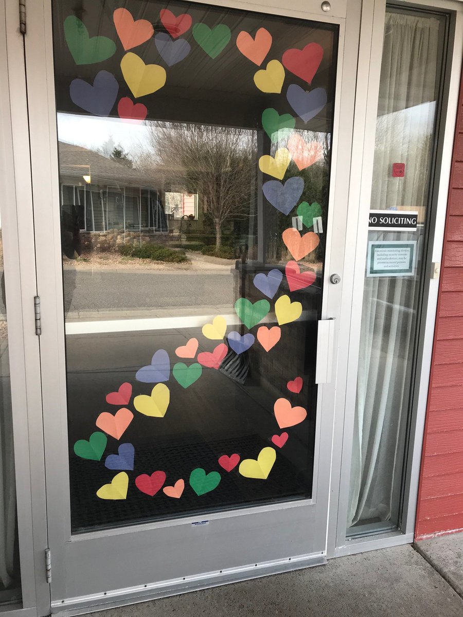 marytinc's tweet photo. Residents &amp; staff at our assisted living homes joined others across the world by posting hearts on windows in Coon Rapids, MN. #AWorldOfHearts is a wonderful way to spread joy in neighborhoods &amp; homes. Thank you, Activities Coordinators Agnes &amp; Courtney for organizing! https://t.co/g8MJCkvEJ6