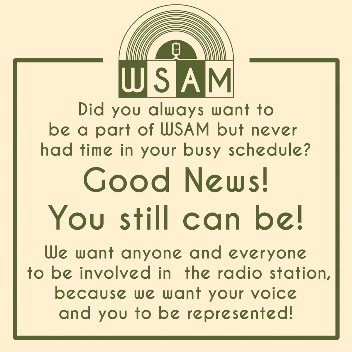 We want you to get involved, even from the comfort of your own home! Keep your eyes peeled over the next few days for some info!