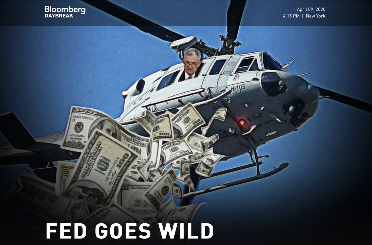 olavchen's tweet photo. Bloombergs bildeoppsummering idag og lukten av trykksverte #QE5x #helicopterdrop #FED 💰💸🚁 https://t.co/l5kfPB03HM