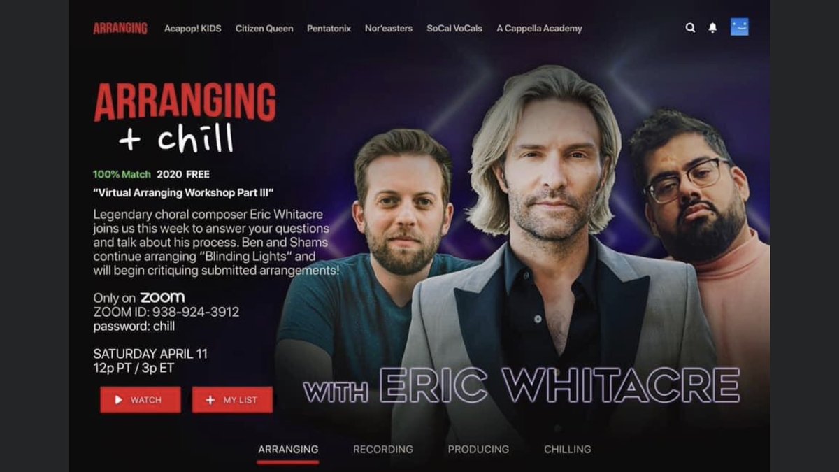 MarcusChoir's tweet image. Calling all a cappella and choir kids! Don’t miss out on this FREE chance to hear from some amazing composers and arrangers. I would log on early because it WILL be full.