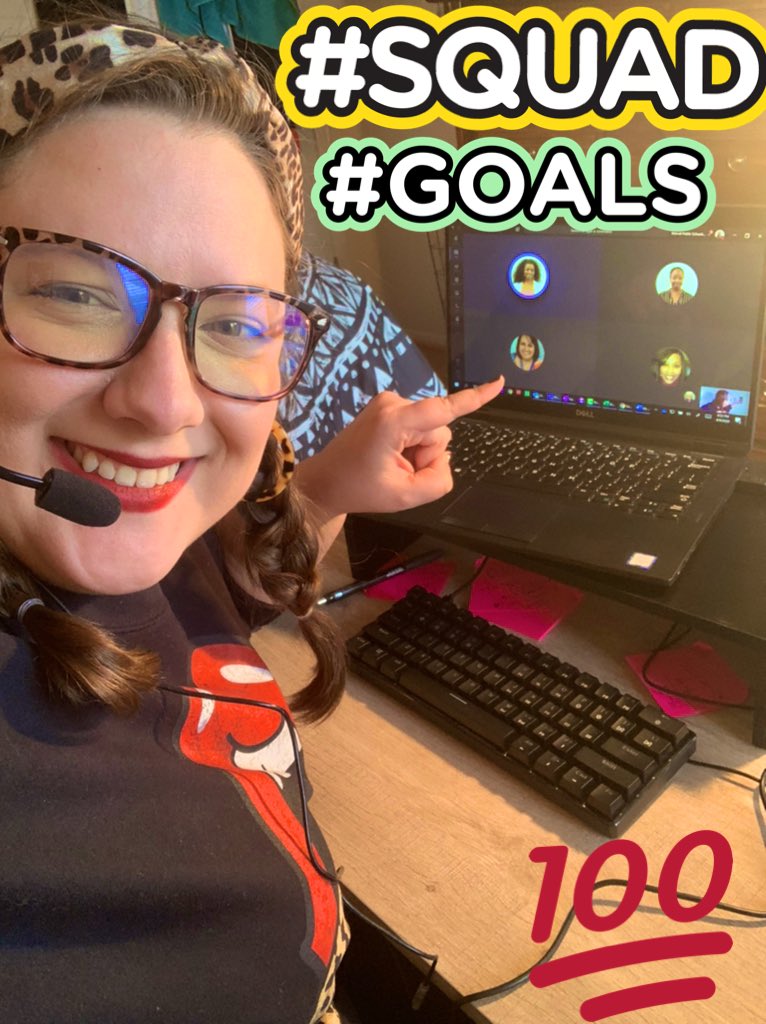 MeganMcBain's tweet photo. @MicrosoftTeams meeting about our Teams for Education rollout next week. I am blessed with great coworkers! #DPSCDTechTraining #DPSCDTechIntegrate #WeAllRise 😇🤓🥳 https://t.co/WblKOCBfCY