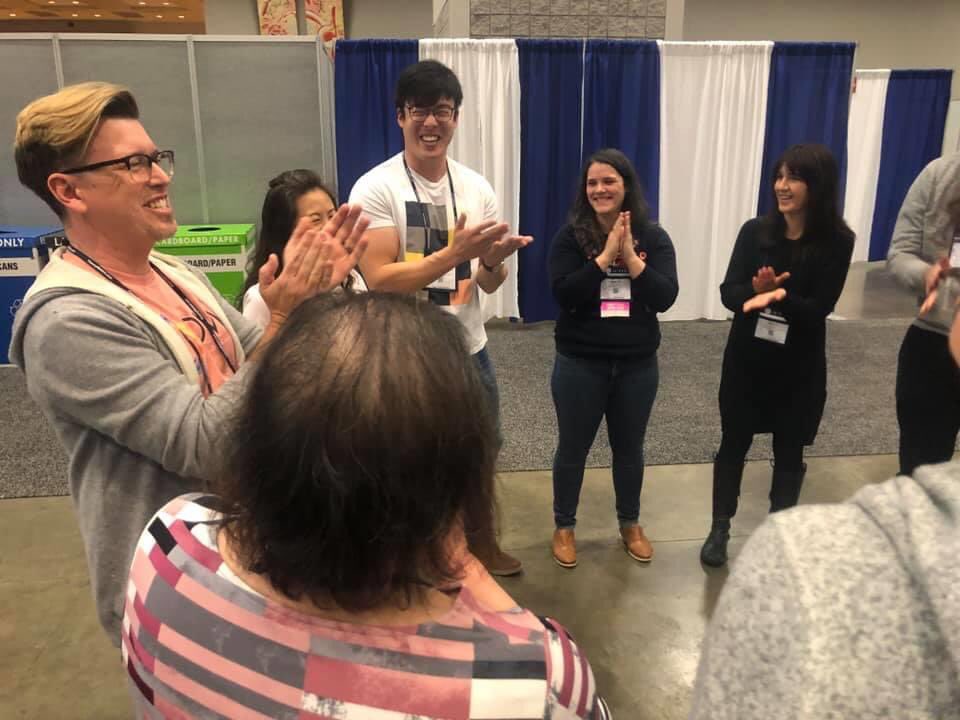 OWLanguage's tweet photo. A fun #throwback to #ACTFL2019!! What a highlight this was! Coming together which such a dynamic community of teachers from all over the world inspires us and reminds us of how connected we all are! #tbt #OWLcommunity #grateful @actfl https://t.co/STsvxepwUJ