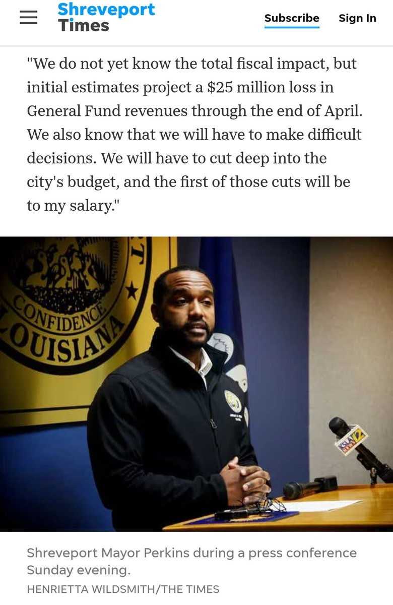 Shout out to Mayor  @ShreveportMayor. Thank you for your leadership.  #Covid19 https://twitter.com/kelbo73/status/1248353579171229702?s=19