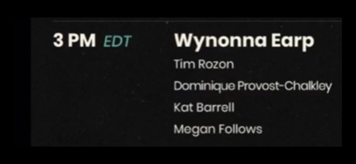 TheSciFiBard's tweet photo. #HomeConOfficial Day 1 Schedule
#TimRozon
#DominiqueProvostChalkley
#KatBarrell
#MeganFollows
#JemGarrard
#AlexMcGregor
#PaulDuToit
😎😎😎😎😎😎😎😎😎😎😎😎
#WynonnaEarp #VagrantQueen https://t.co/BeQvhKF7nk