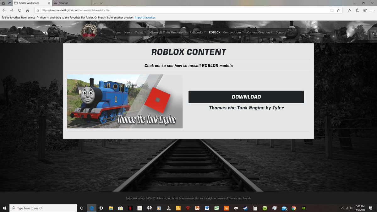 Gameoholic1994 On Twitter Which Type Of Roblox Game Do You Recommend I Install So I Can Even Use These Models From Sodor Workshops And Sudrianbloxian3d Https T Co Osv4u0s9m4 Https T Co Gtmrb5hxyr Https T Co 3mqo2nti6l - https www roblox com install