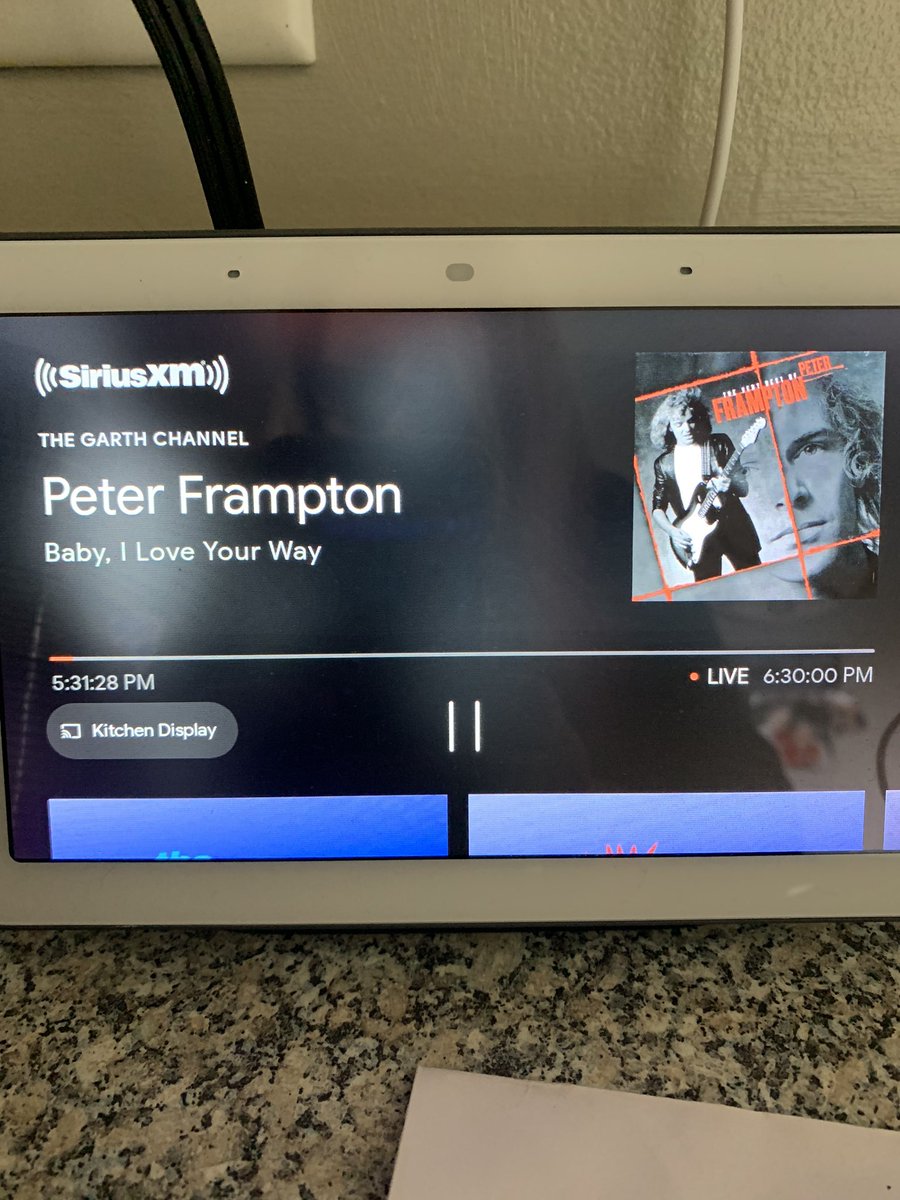 sueowens63's tweet photo. Peter Frampton on the @garthbrooks Channel @SIRIUSXM 😱😱♥️ #channel55 I haven’t heard this song in forever https://t.co/hOayWl9CEx