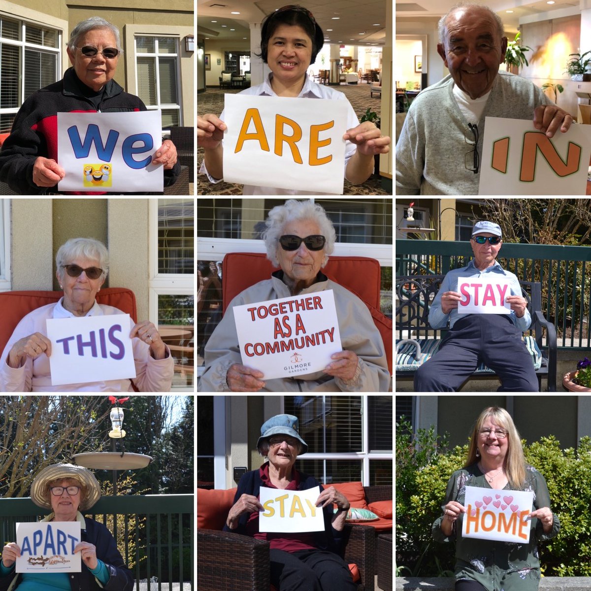 GilmoreGardens's tweet photo. ❤ We are in this together as a community #GilmoreGardens stay apart -stay home! #RichmondBC #GilmoreGardens #verveseniorliving #CovidLockdown #StayAtHomeSaveLives #StayHome #StayApart  👍 https://t.co/VnJY4wnGpp