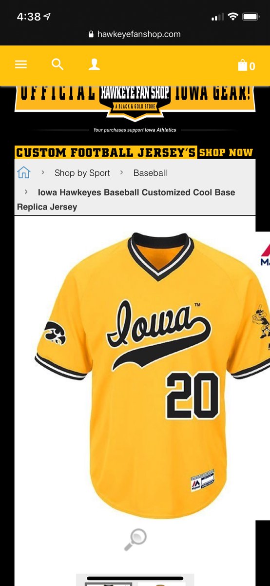 iowa hawkeyes baseball jersey