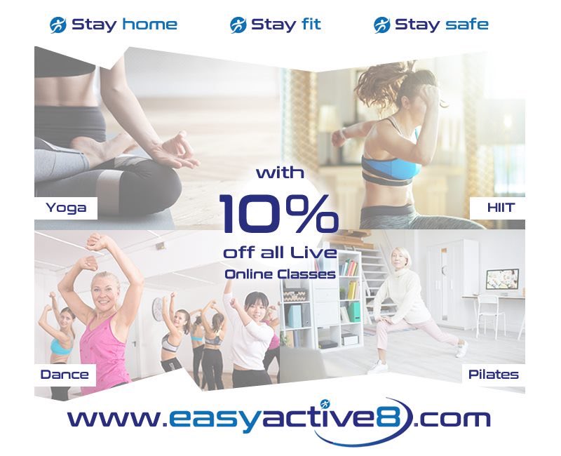 secretgeek_'s tweet photo. Use code SECRETGEEK for 10% off all #EasyActive8 live workout classes and courses at: https://t.co/vHdortl9zL #StayHomeStayFitStaySafe #HIIT #Yoga #Dance #Pilates πͺπ§ββοΈππ» https://t.co/YK2cPbOD6c