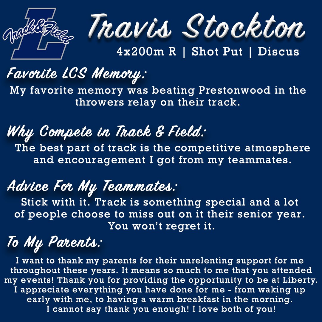 🏃 Senior, Travis Stockton
